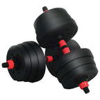 2-in-1 Hantelset 30kg Schwarz und Rot Zement und Eisensand