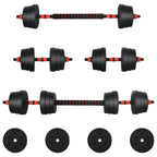 2-in-1 Hantelset 30kg Schwarz und Rot Zement und Eisensand