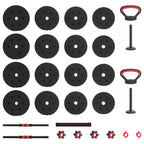 4-in-1 Hantelset 30kg Schwarz und Rot Zement und Eisensand