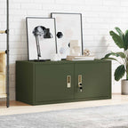 Aufbewahrungsschrank Olive Grün 90 x 40 x 40 cm Stahl
