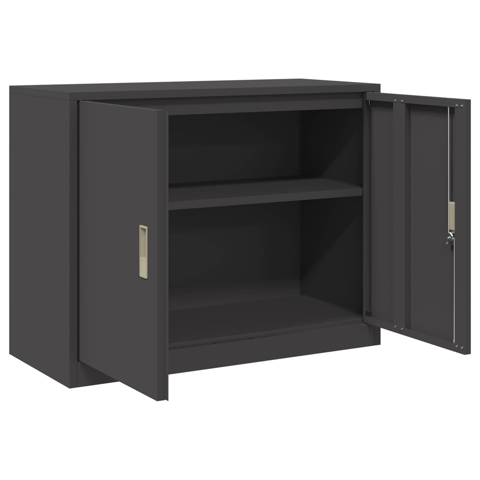 Aufbewahrungsschrank Schwarz 90 x 40 x 70 cm Stahl