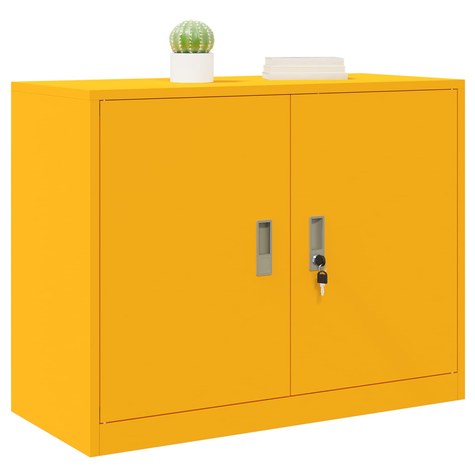Aufbewahrungsschrank Senfgelb 90 x 40 x 70 cm Stahl