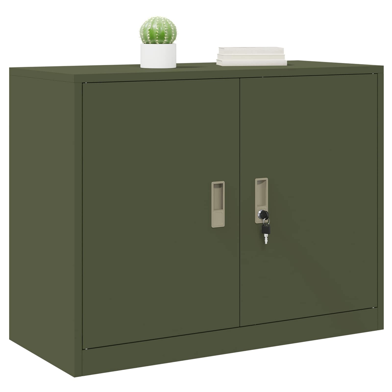 Aufbewahrungsschrank Olive Grün 90 x 40 x 70 cm Stahl
