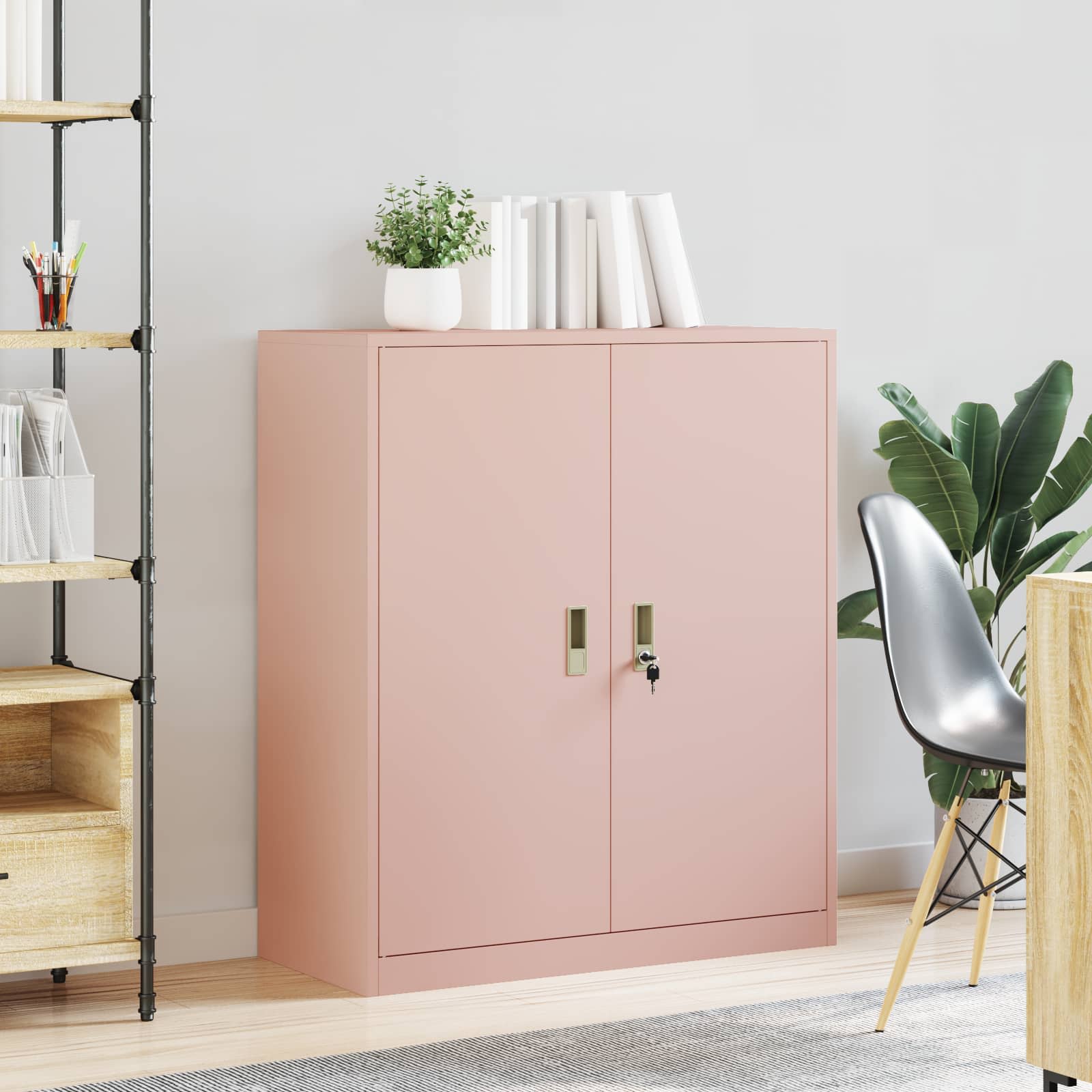 Aufbewahrungsschrank Rosa 90 x 40 x 105 cm Stahl