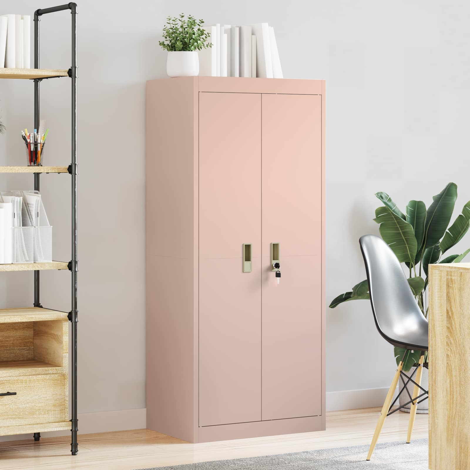 Aufbewahrungsschrank Rosa 60 x 40 x 140 cm Stahl