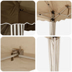Pop-up Partyzelt 195 x 195 x 245 cm Taupe Oxford-Stoff