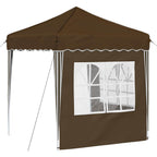 Pop-up Partyzelt 195 x 195 x 245 cm Taupe Oxford-Stoff