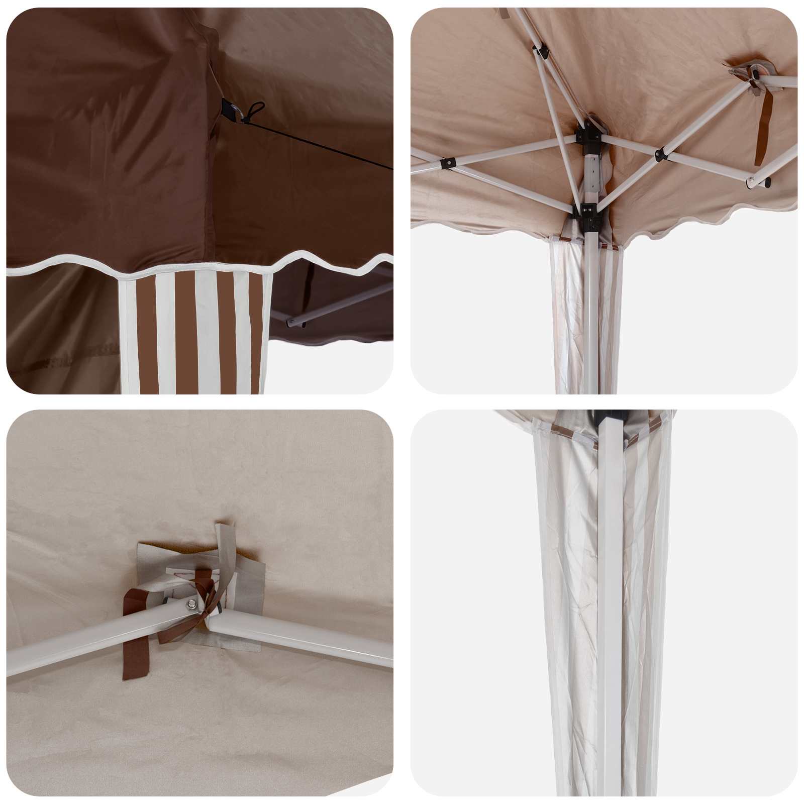 Pop-up Partyzelt 195 x 195 x 245 cm Braun Oxford-Stoff