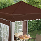 Pop-up Partyzelt 195 x 195 x 245 cm Braun Oxford-Stoff