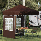 Pop-up Partyzelt 195 x 195 x 245 cm Braun Oxford-Stoff