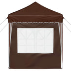 Pop-up Partyzelt 195 x 195 x 245 cm Braun Oxford-Stoff