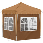 Pop-up Partyzelt 195 x 195 x 245 cm Beige Oxford-Stoff