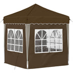 Pop-up Partyzelt 195 x 195 x 245 cm Taupe Oxford-Stoff