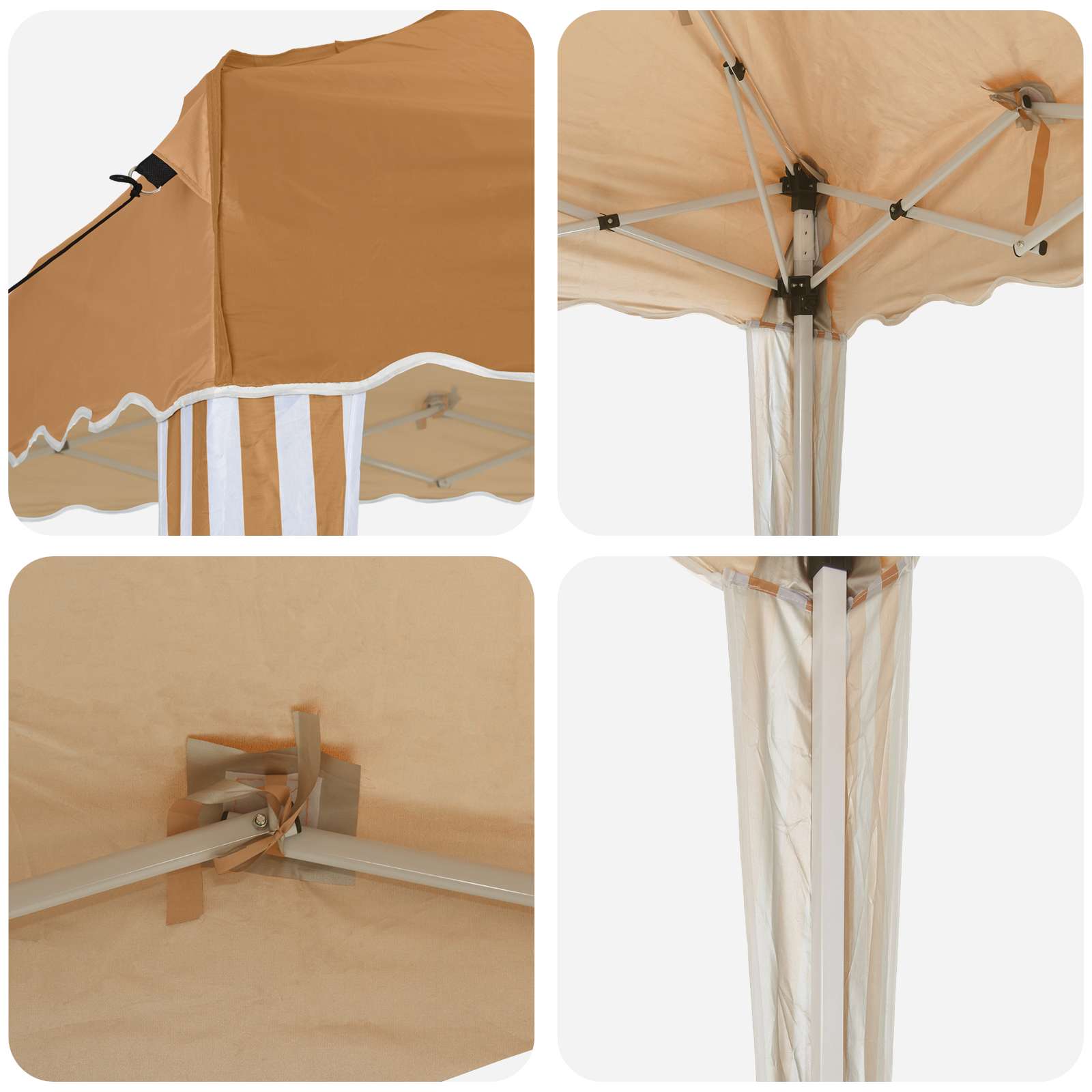 Pop-up Partyzelt 288 x 288 x 245 cm Beige Oxford-Stoff