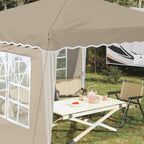 Pop-up Partyzelt 288 x 288 x 245 cm Creme Oxford-Stoff
