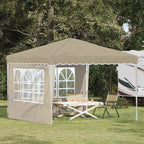 Pop-up Partyzelt 288 x 288 x 245 cm Creme Oxford-Stoff