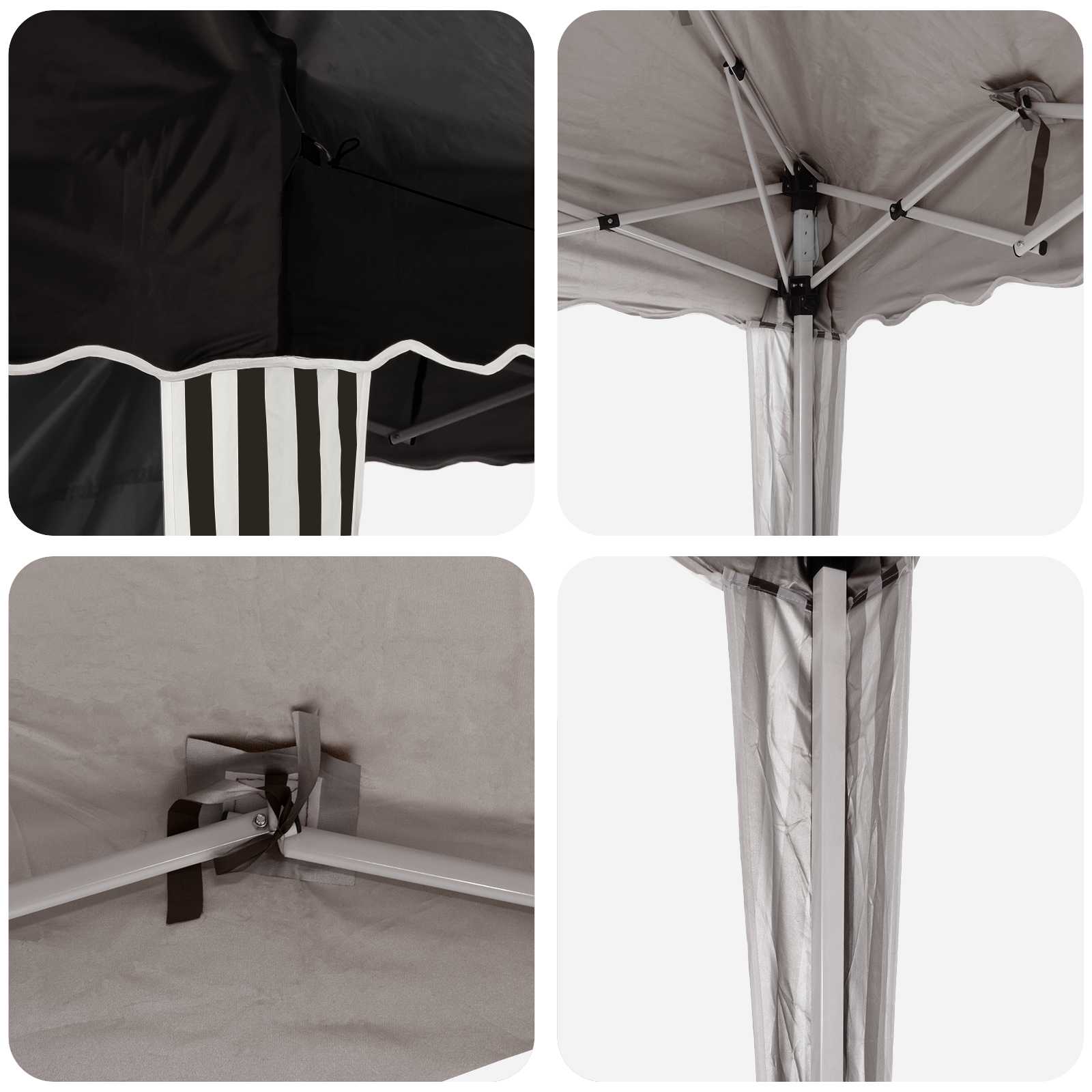 Pop-up Partyzelt 288 x 288 x 245 cm Schwarz Oxford-Stoff