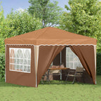 Pop-up Partyzelt 288 x 288 x 245 cm Beige Oxford-Stoff