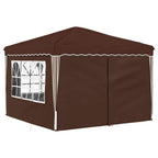 Pop-up Partyzelt 288 x 288 x 245 cm Braun Oxford-Stoff