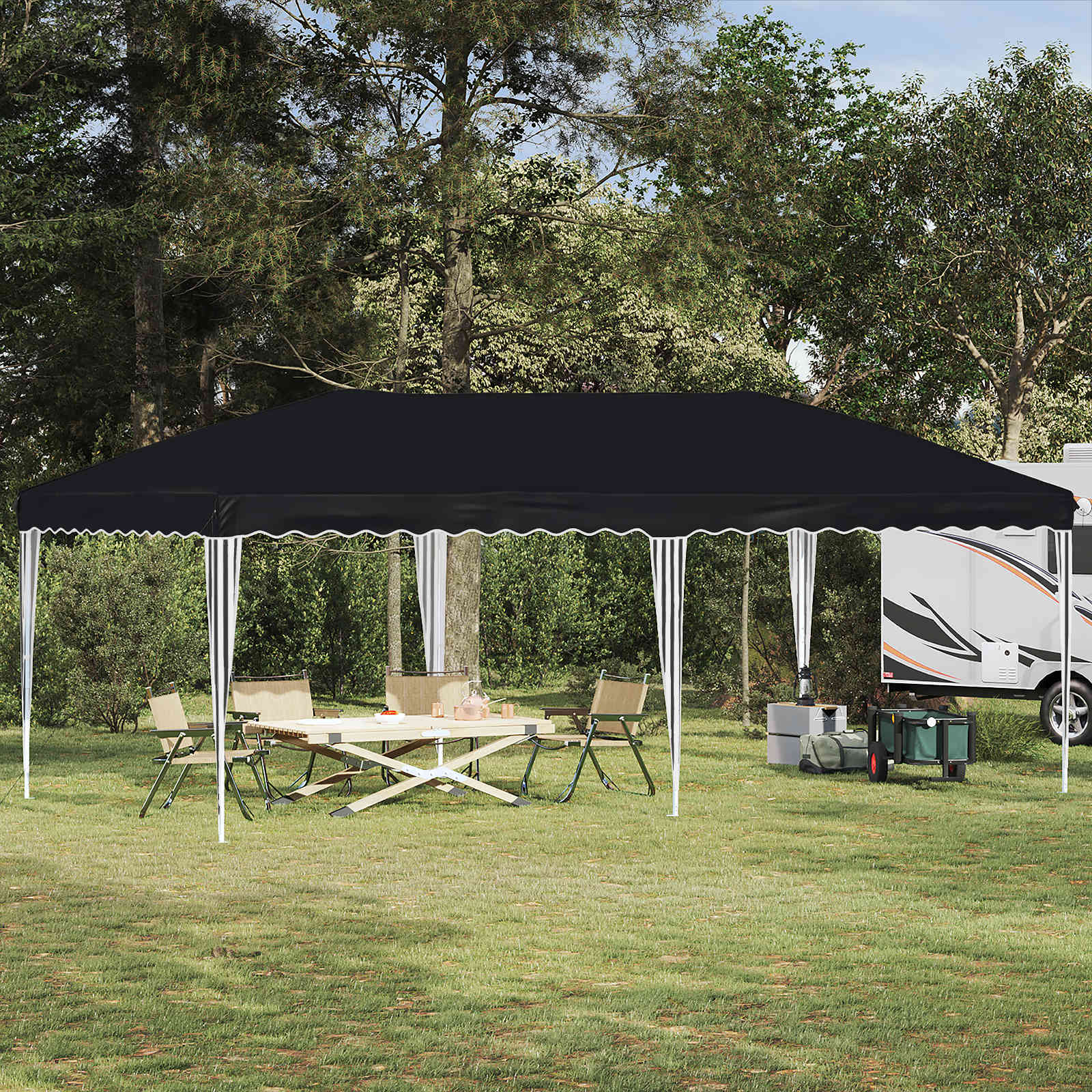 Pop-up Partyzelt 575 x 290 x 245 cm Antrazit