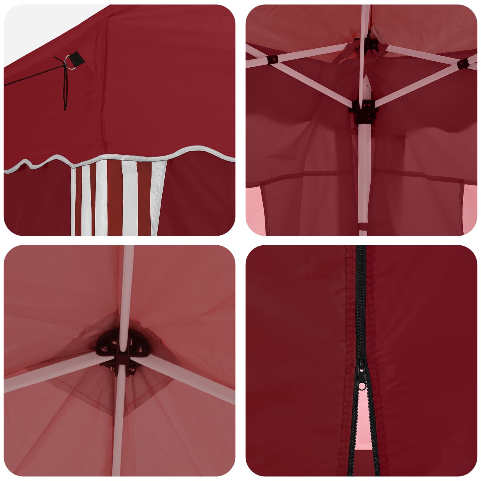Pop-up Partyzelt 575 x 288 x 245 cm Bordeauxrot