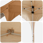 Pop-up Partyzelt 194 x 194 x 245 cm Beige