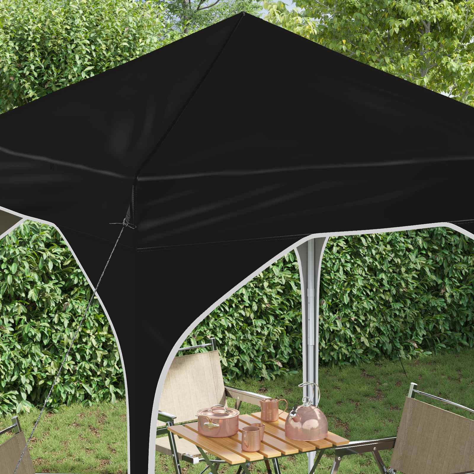 Pop-up Partyzelt 194 x 194 x 245 cm Schwarz