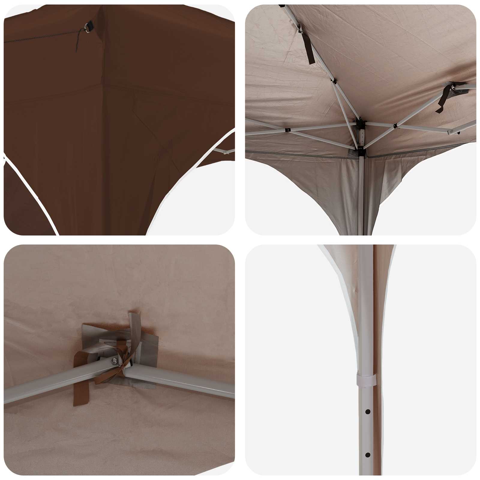Pop-up Partyzelt 192 x 192 x 245 cm Braun