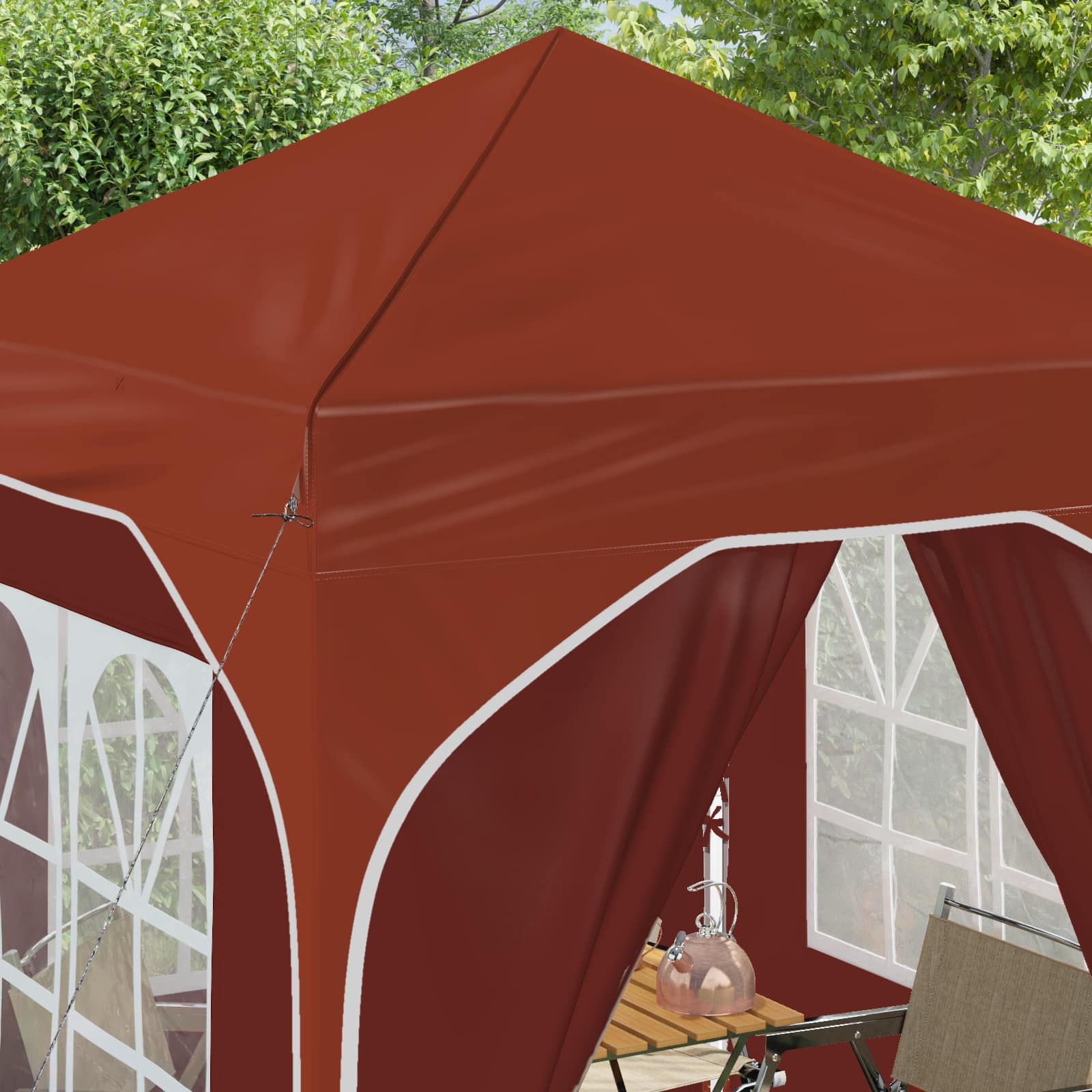 Pop-up Partyzelt 192 x 192 x 245 cm Terrakotta