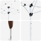 Pop-up Partyzelt 290 x 290 x 245 cm Braun
