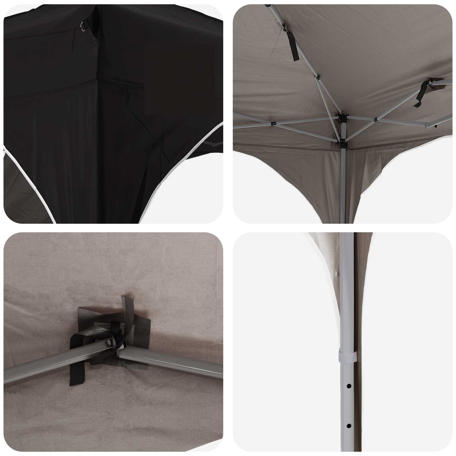 Pop-up Partyzelt 290 x 290 x 245 cm Schwarz