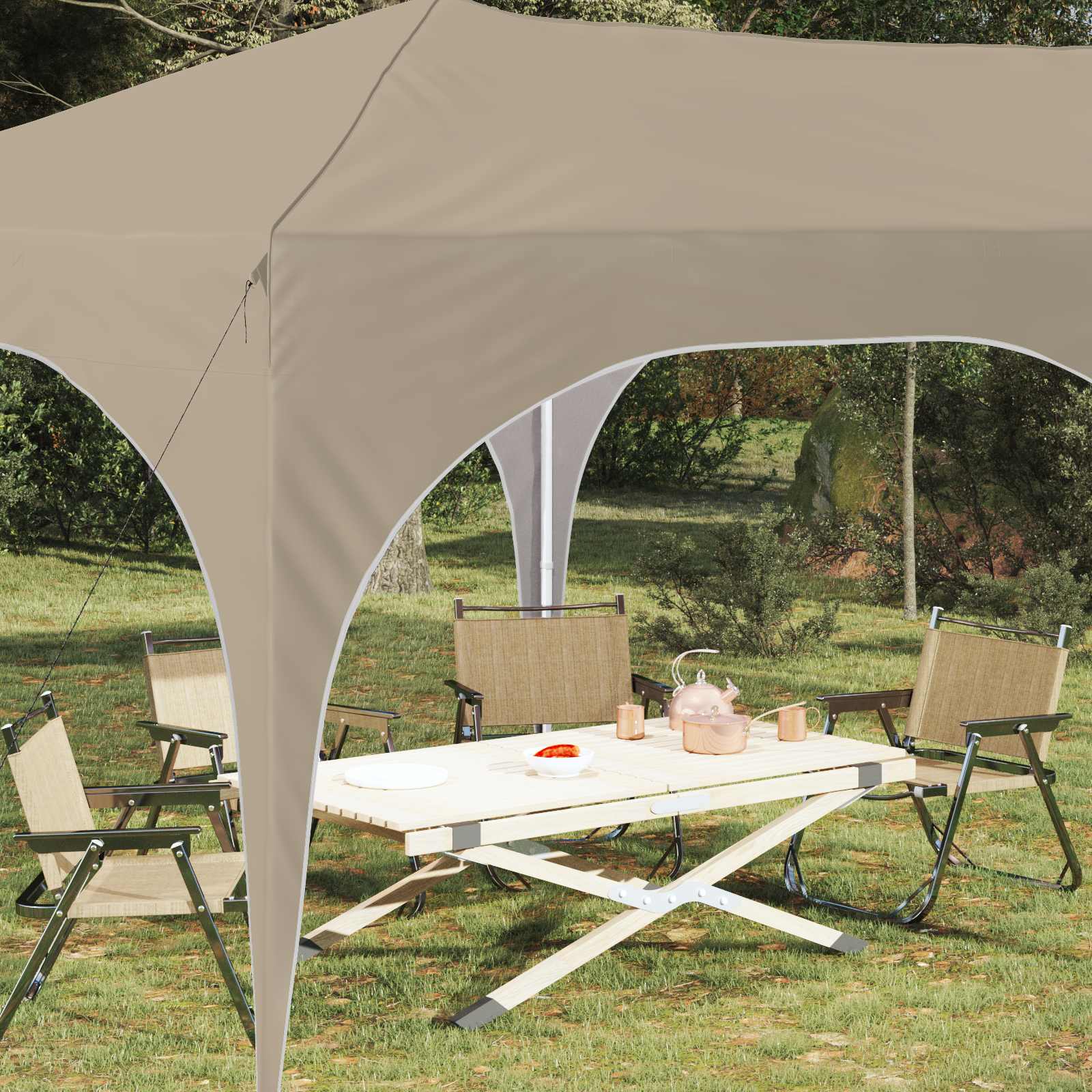 Pop-up Partyzelt 575 x 288 x 245 cm Creme Oxford-Stoff