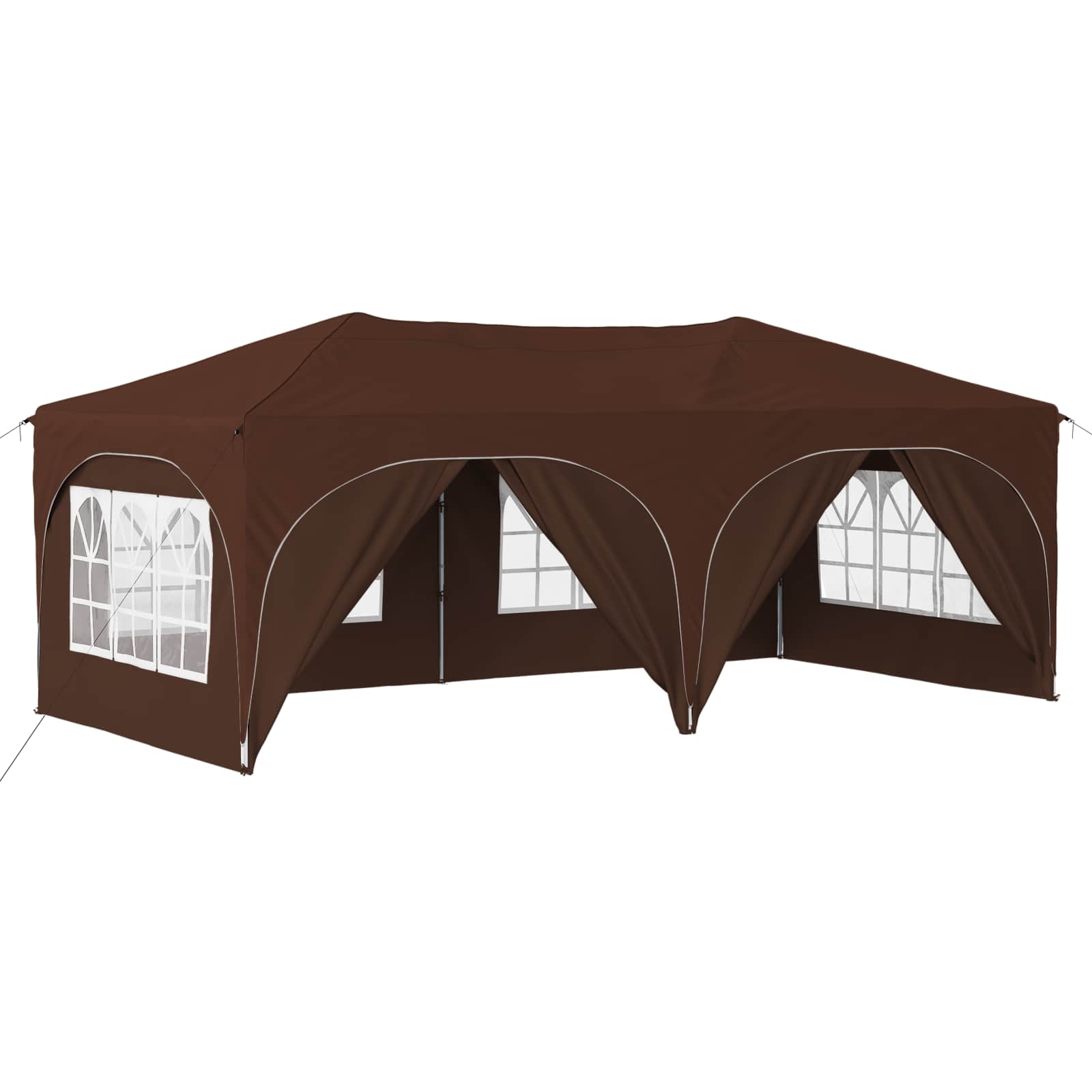 Pop-up Partyzelt 575 x 288 x 245 cm Braun Oxford-Stoff
