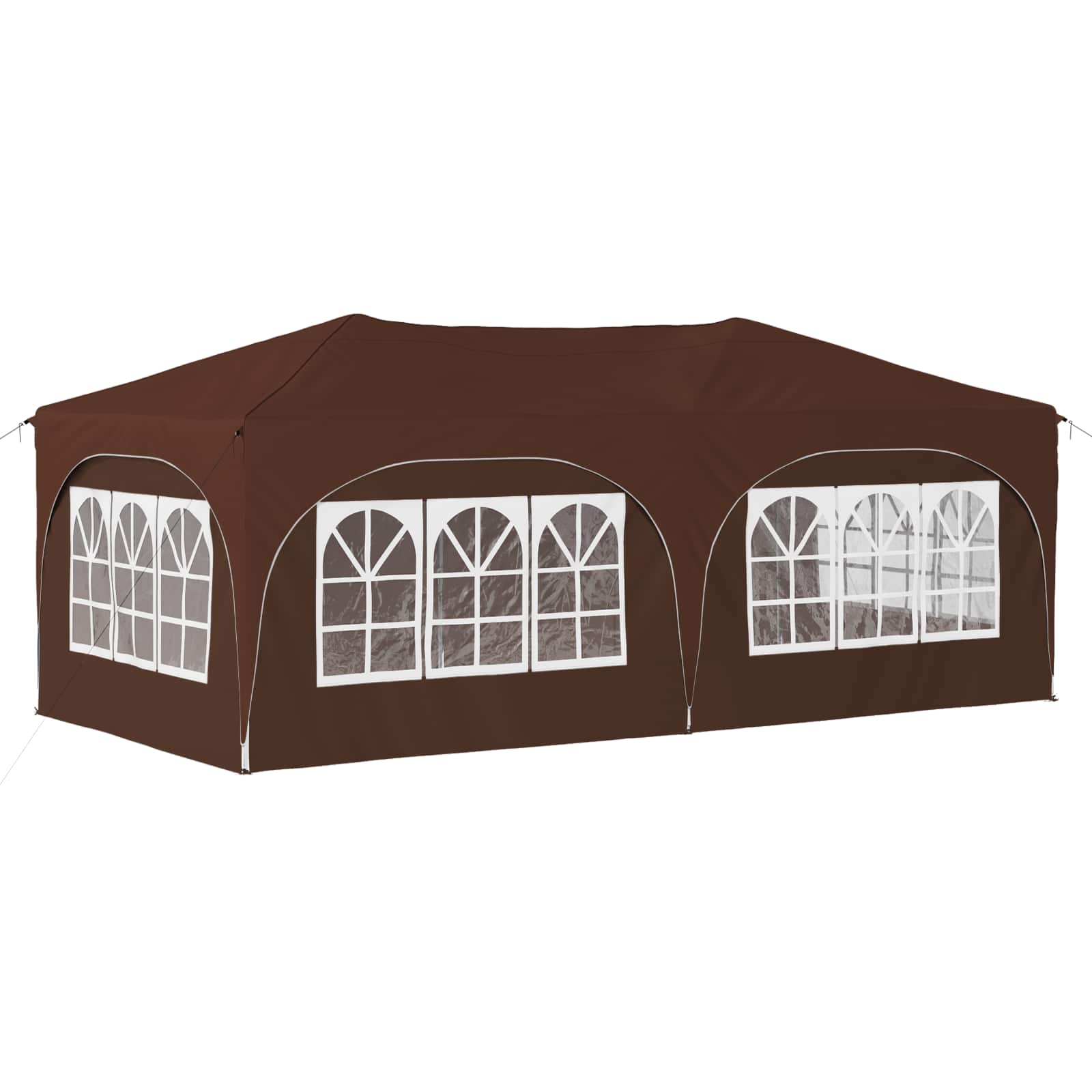 Pop-up Partyzelt 575 x 288 x 245 cm Braun Oxford-Stoff