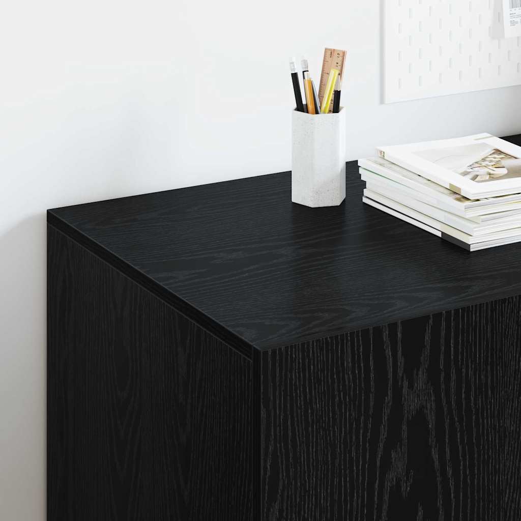 Schreibtisch mit Regal Schwarz Eichen-Optik 140 x 50 x 75 cm