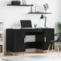 Schreibtisch mit Regal Schwarz Eichen-Optik 140 x 50 x 75 cm