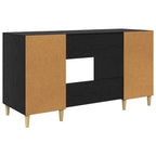 Schreibtisch mit Regal Schwarz Eichen-Optik 140 x 50 x 75 cm