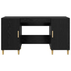 Schreibtisch mit Regal Schwarz Eichen-Optik 140 x 50 x 75 cm