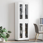 Highboard mit Regal FLORIN Weiß 60 x 35 x 182 cm Holzwerkstoff