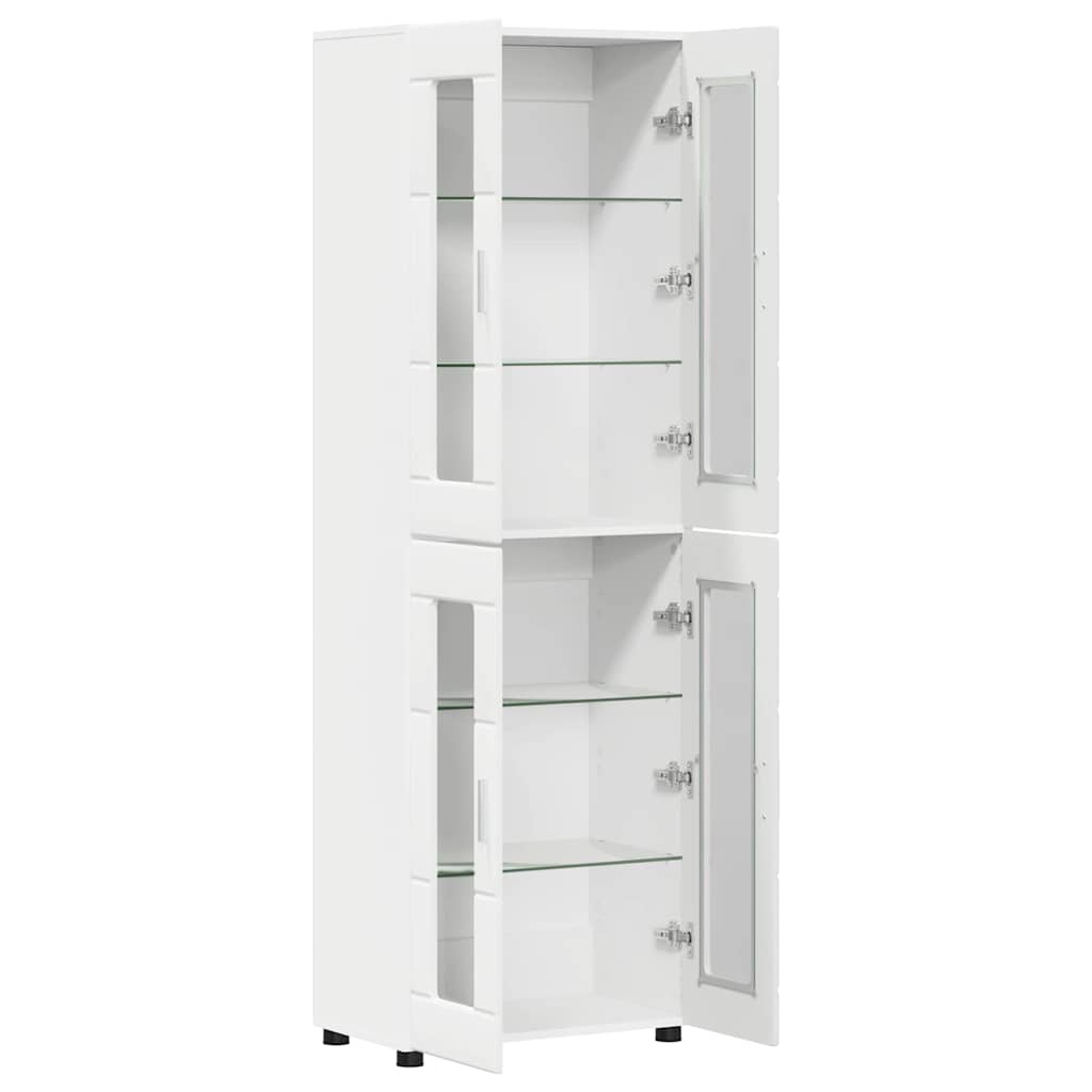 Highboard mit Regal FLORIN Weiß 60 x 35 x 182 cm Holzwerkstoff