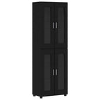 Highboard mit Tür FLORIN Schwarz 60 x 35 x 182 cm Holzwerkstoff