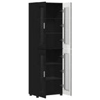 Highboard mit Tür FLORIN Schwarz 60 x 35 x 182 cm Holzwerkstoff