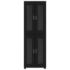 Highboard mit Tür FLORIN Schwarz 60 x 35 x 182 cm Holzwerkstoff