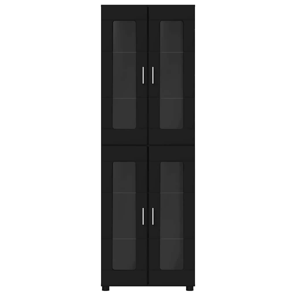 Highboard mit Tür FLORIN Schwarz 60 x 35 x 182 cm Holzwerkstoff