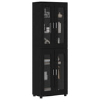Highboard mit Tür FLORIN Schwarz 60 x 35 x 182 cm Holzwerkstoff