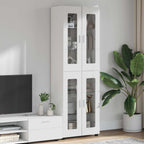 Highboard FLORIN Hochglanz Weiß 60 x 35 x 182 cm Holzwerkstoff