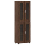 Highboard mit Regal FLORIN Braun Eichen-Optik 60 x 35 x 182 cm