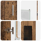 Highboard mit Tür FLORIN Altholz 60 x 35 x 182 cm Holzwerkstoff