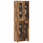 Highboard mit Tür FLORIN Altholz 60 x 35 x 182 cm Holzwerkstoff