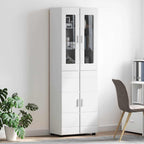 Highboard mit Regal FLORIN Weiß 60 x 35 x 182 cm Holzwerkstoff